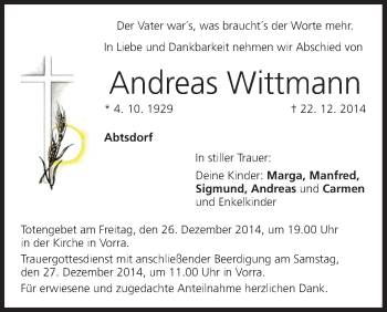 Anzeige von Andreas Wittmann von MGO