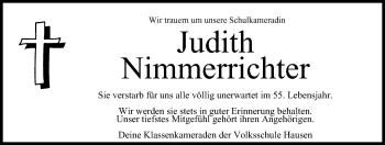 Anzeige von Judith Nimmerrichter von MGO