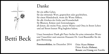 Anzeige von Betti Beck von MGO