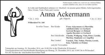 Anzeige von Anna Ackermann von MGO