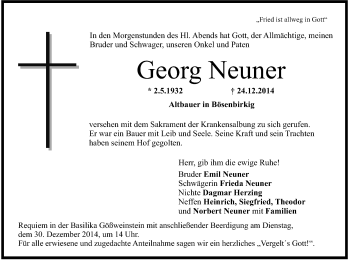Anzeige von Georg Neuner von MGO
