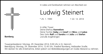 Anzeige von Ludwig Steinert von MGO