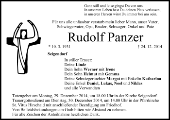 Anzeige von Rudolf Panzer von MGO