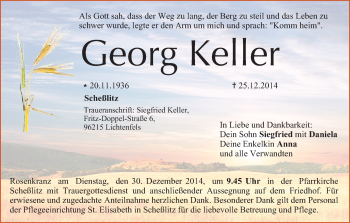 Anzeige von Georg Keller von MGO