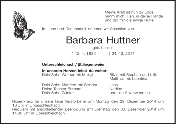 Anzeige von Barbara Huttner von MGO