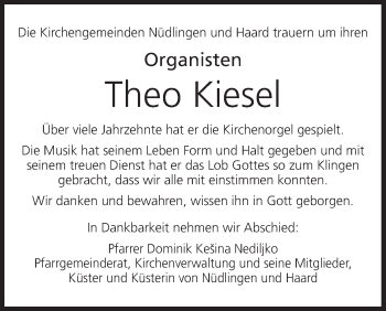 Anzeige von Theo Kiesel von MGO