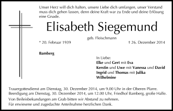 Anzeige von Elisabeth Siegemund von MGO