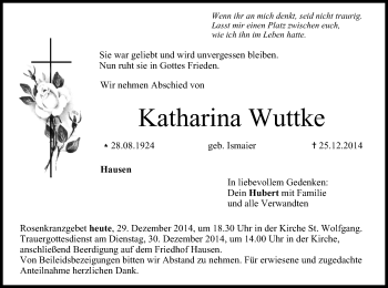 Anzeige von Katharina Wuttke von MGO