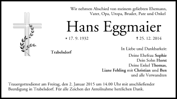 Anzeige von Hans Eggmaier von MGO