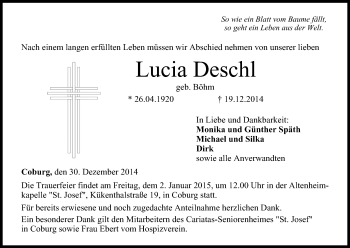 Anzeige von Lucia Deschl von MGO