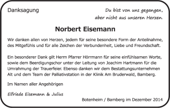 Anzeige von Norbert Eisemann von MGO