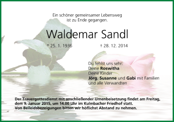 Anzeige von Waldemar Sandl von MGO