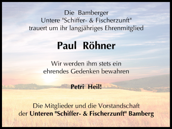 Anzeige von Paul Röhner von MGO