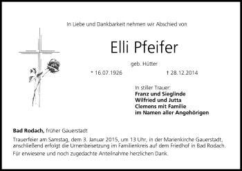Anzeige von Elli Pfeifer von MGO