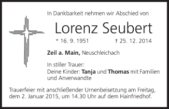 Anzeige von Lorenz Seubert von MGO