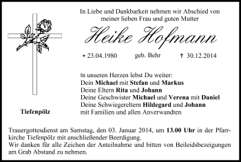 Anzeige von Heike Hofmann von MGO