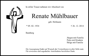 Anzeige von Renate Mühlbauer von MGO