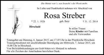 Anzeige von Rosa Streber von MGO