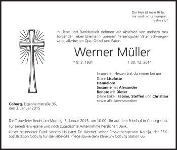 Anzeige von Werner Müller von MGO