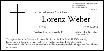 Anzeige von Lorenz Weber von MGO