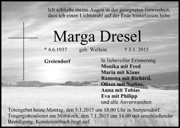 Anzeige von Marga Dresel von MGO