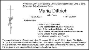 Anzeige von Maria Dittrich von MGO