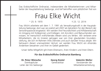 Anzeige von Elke Wicht von MGO