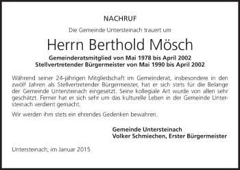 Anzeige von Berthold Mösch von MGO