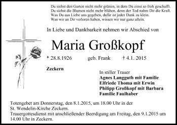 Anzeige von Maria Großkopf von MGO