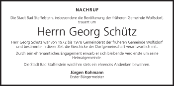 Anzeige von Georg Schütz von MGO