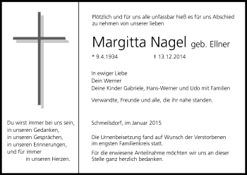 Anzeige von Margitta Nagel von MGO