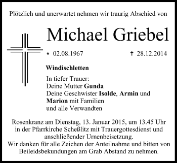 Anzeige von Michael Griebel von MGO