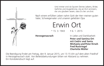 Anzeige von Erwin Ort von MGO