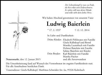 Anzeige von Ludwig Baierlein von MGO