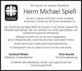 Anzeige von Michael Spieß von MGO