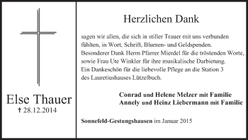 Anzeige von Else Thauer von MGO
