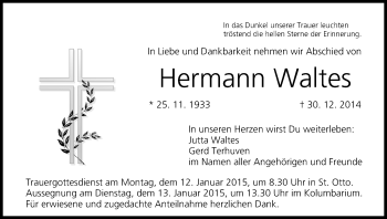 Anzeige von Hermann Waltes von MGO