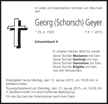 Anzeige von Georg Geyer von MGO