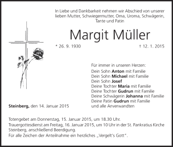 Anzeige von Margit Müller von MGO