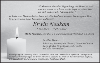 Anzeige von Erwin Neukam von MGO