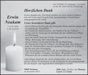 Anzeige von Erwin Neukam von MGO