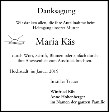 Anzeige von Maria Käs von MGO