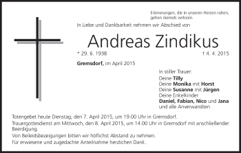 Anzeige von Andreas Zindikus von MGO