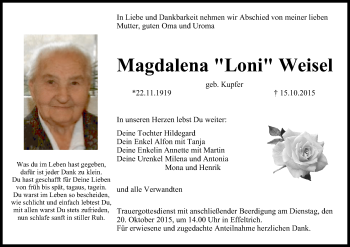 Anzeige von Magdalena Weisel von MGO