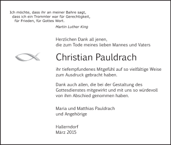 Anzeige von Christian Pauldrach von MGO