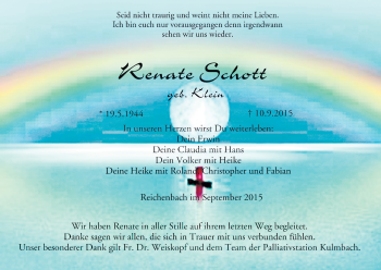 Anzeige von Renate Schott von MGO