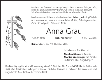 Anzeige von Anna Grau von MGO
