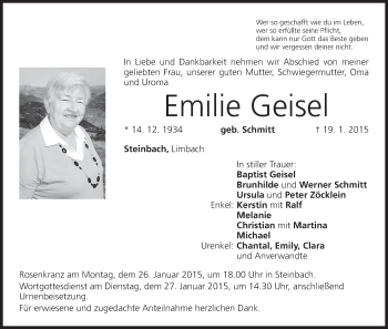 Anzeige von Emilie Geisel von MGO