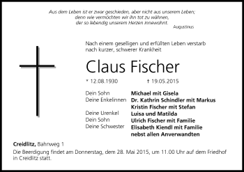 Anzeige von Claus Fischer von MGO