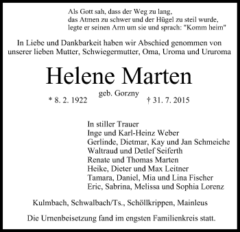 Anzeige von Helene Marten von MGO
